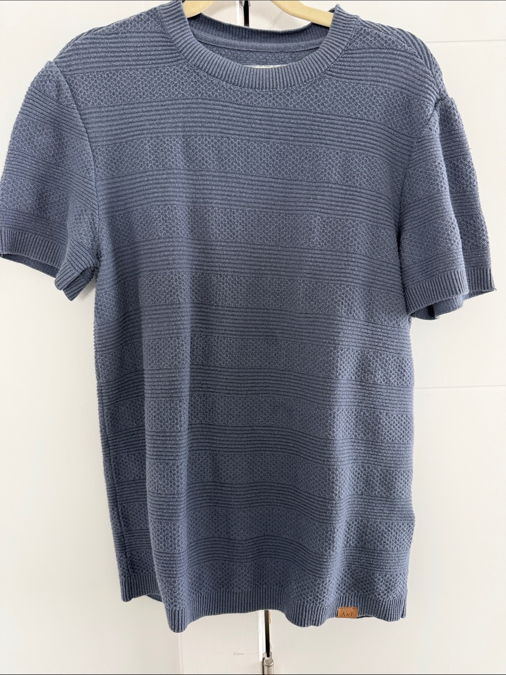 Abercrombie & Fitch Short-Sleeve Crewneck Sweater - Slate